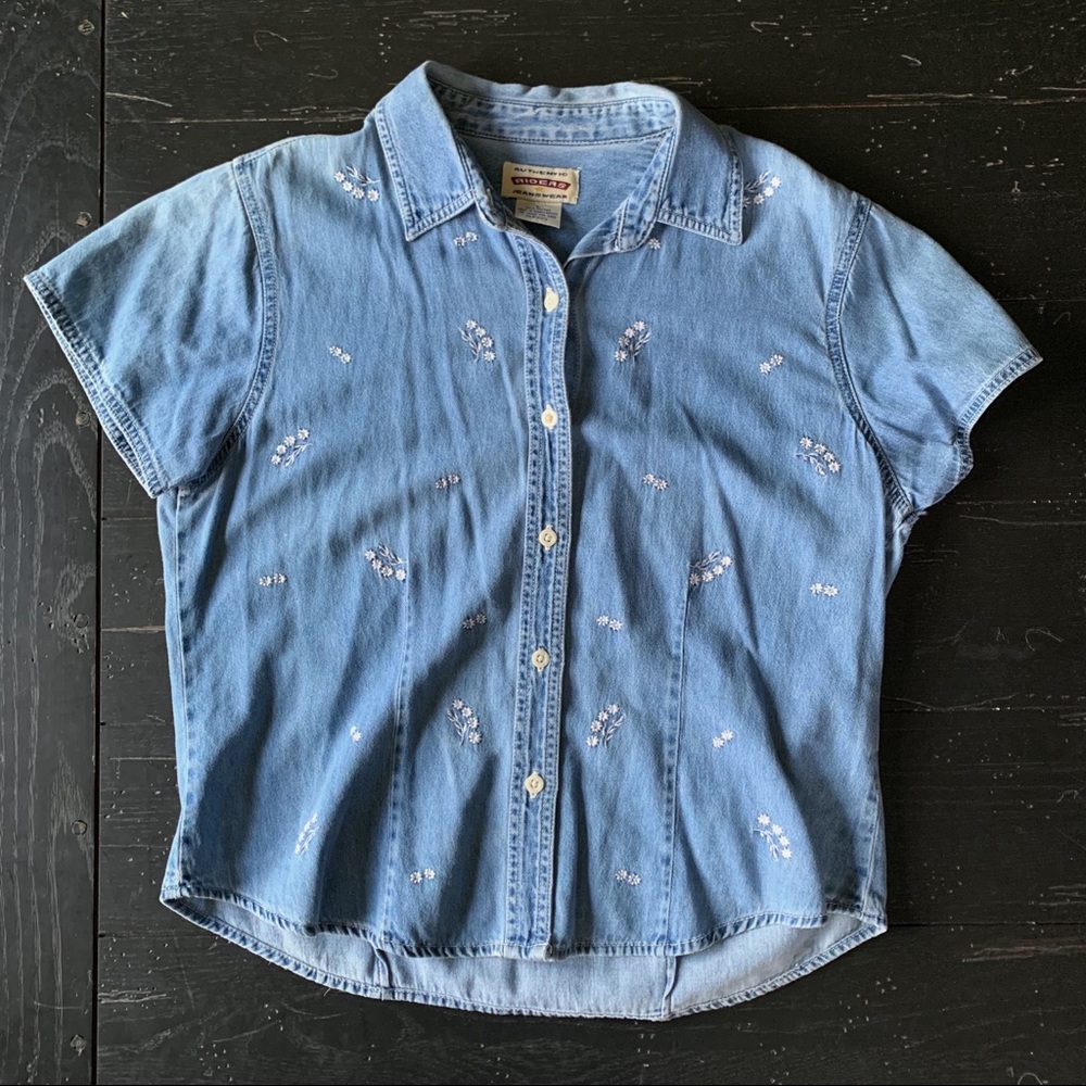 Jean Button Down Top